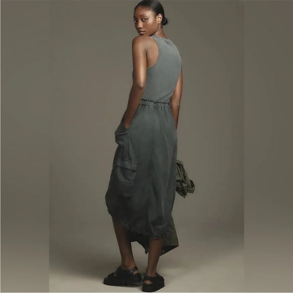 Daily Practice Be Bold Twofer Feminine Minimalist Cargo Tank Dress - Picture 7 of 10